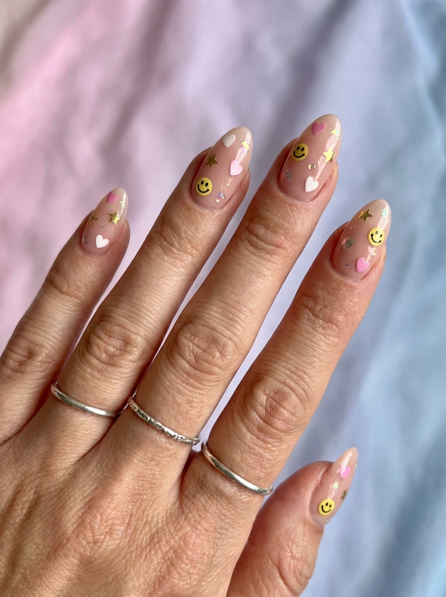 Mixed Charm Y2K Nails als Y2K Nails Inspiration 2026